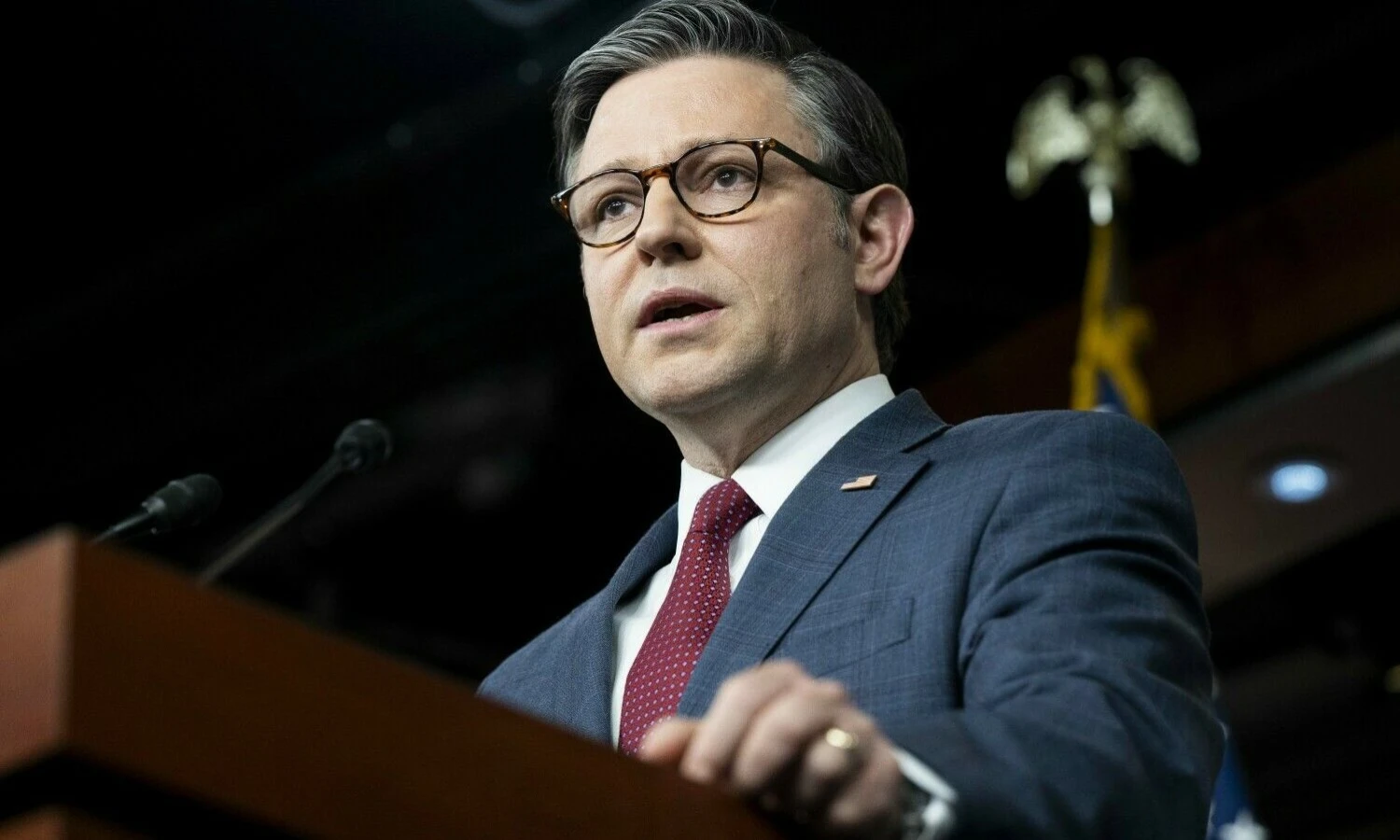 Mike'as Johnsonas, JAV Atstovų Rūmų pirmininkas. Michaelo Brochsteino („ZUMA Press Wire“ / „Scanpix“) nuotr.