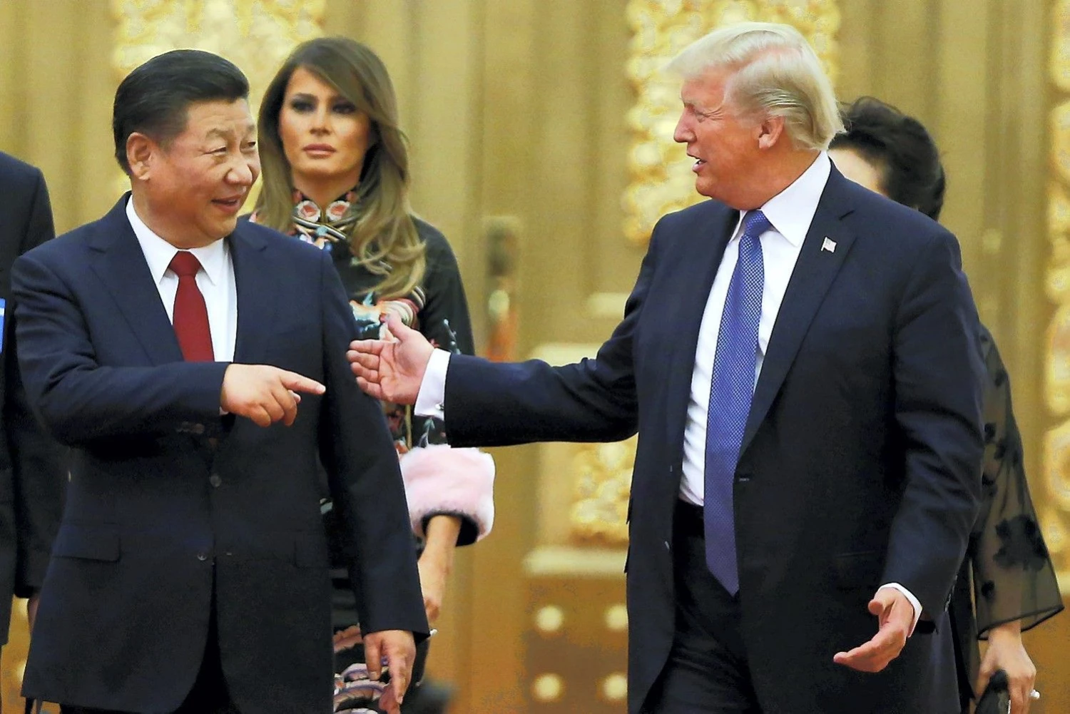 Donaldas Trumpas, JAV prezidentas, ir Xi Jinpingas, Kinijos vadovas. Thomaso Peterio (Reuters / Scanpix) nuotr.