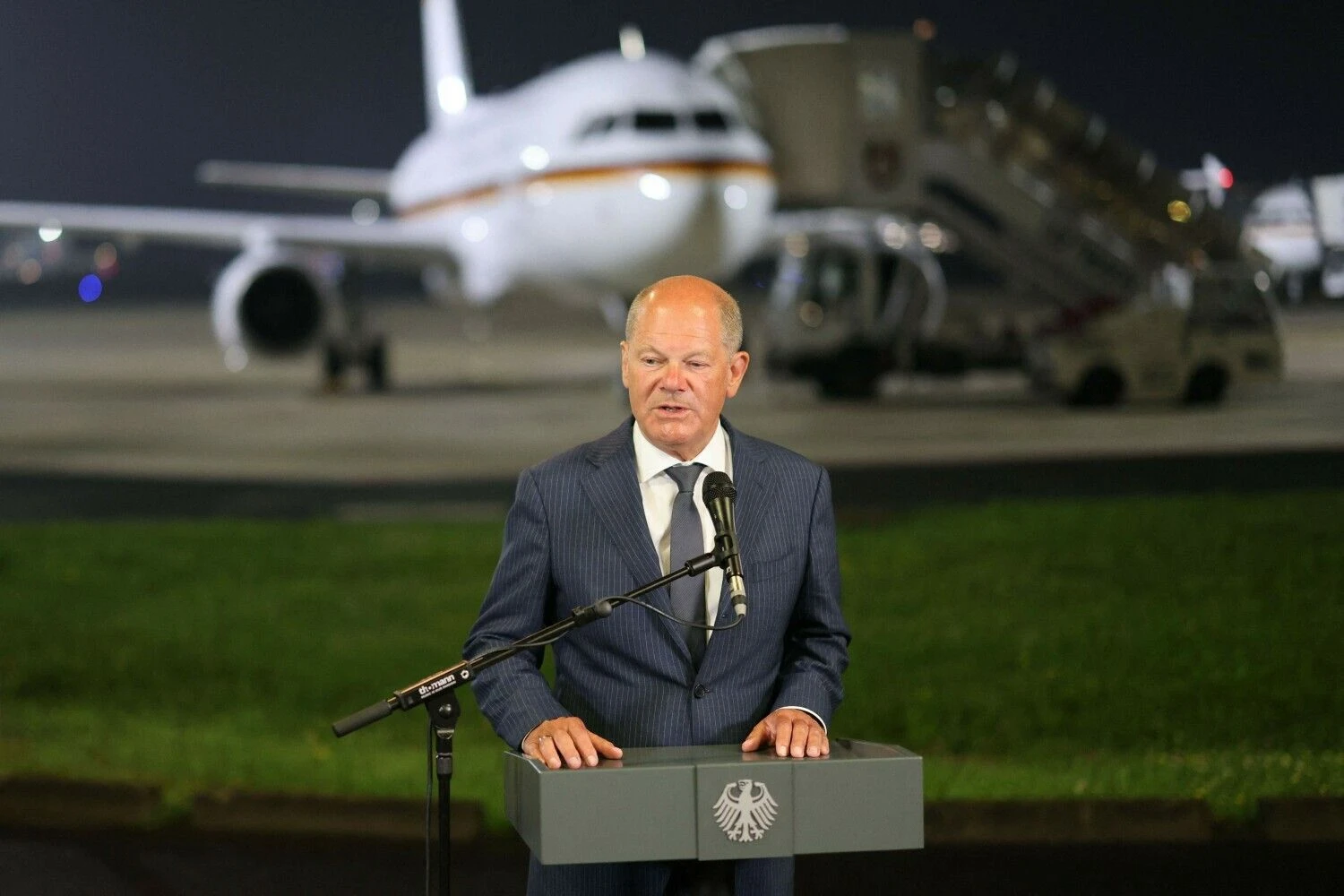 Olafas Scholzas, Vokietijos kancleris. Christopho Reichweino (AFP/„Scanpix“) nuotr.