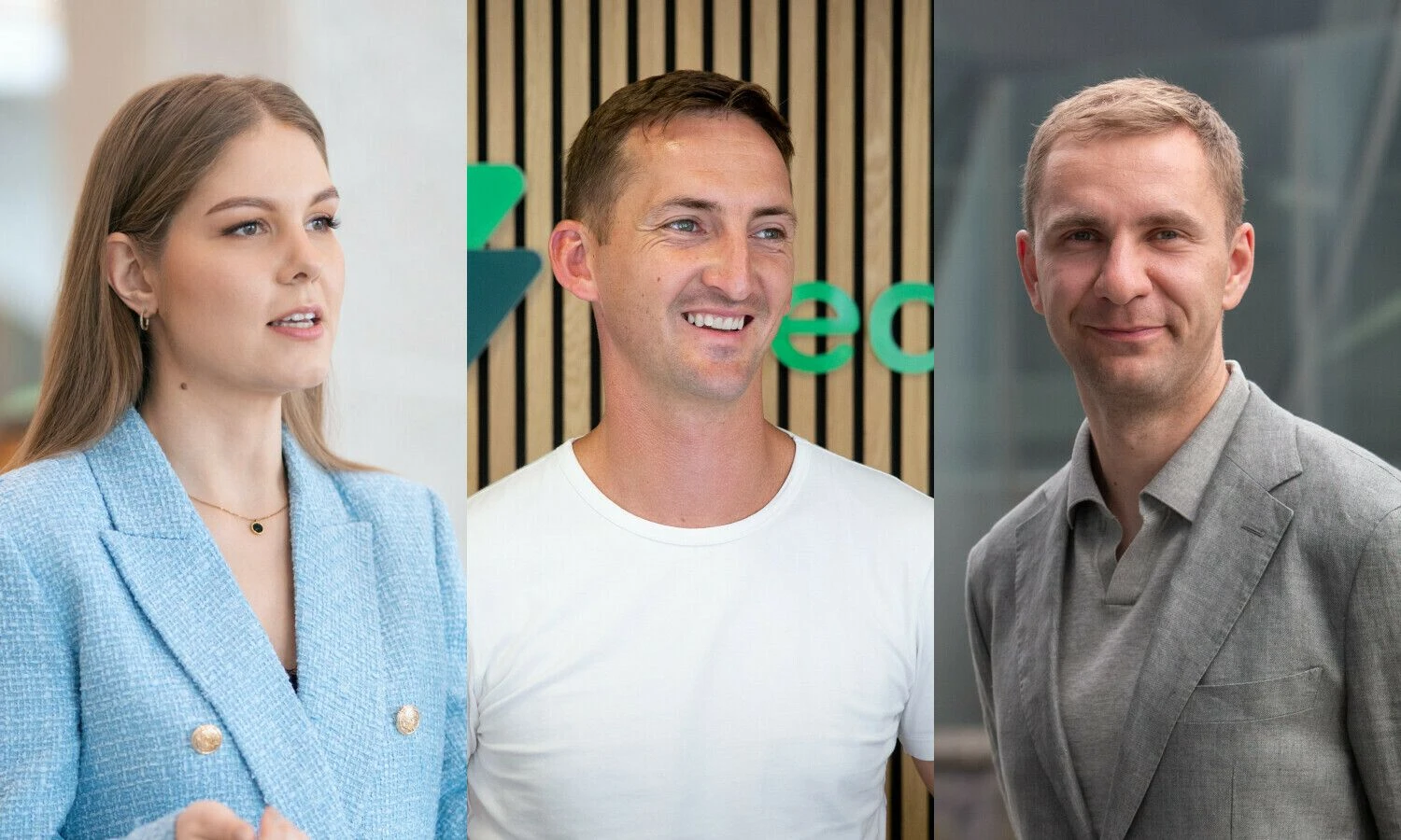 Monika Lenčickaitė, „Profitus“ rinkodaros vadovė, Laimonas Noreika, „Heavy Finance“ vadovas, ir Martynas Stankevičius, „Rontgen“ vadovas. VŽ koliažas.