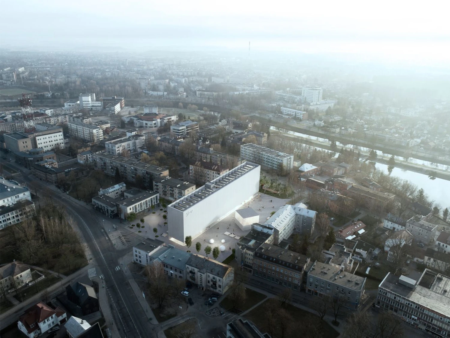 Stasio Eidrigevičiaus menų centras. „IMPLMNT architects“ vizualizacija.