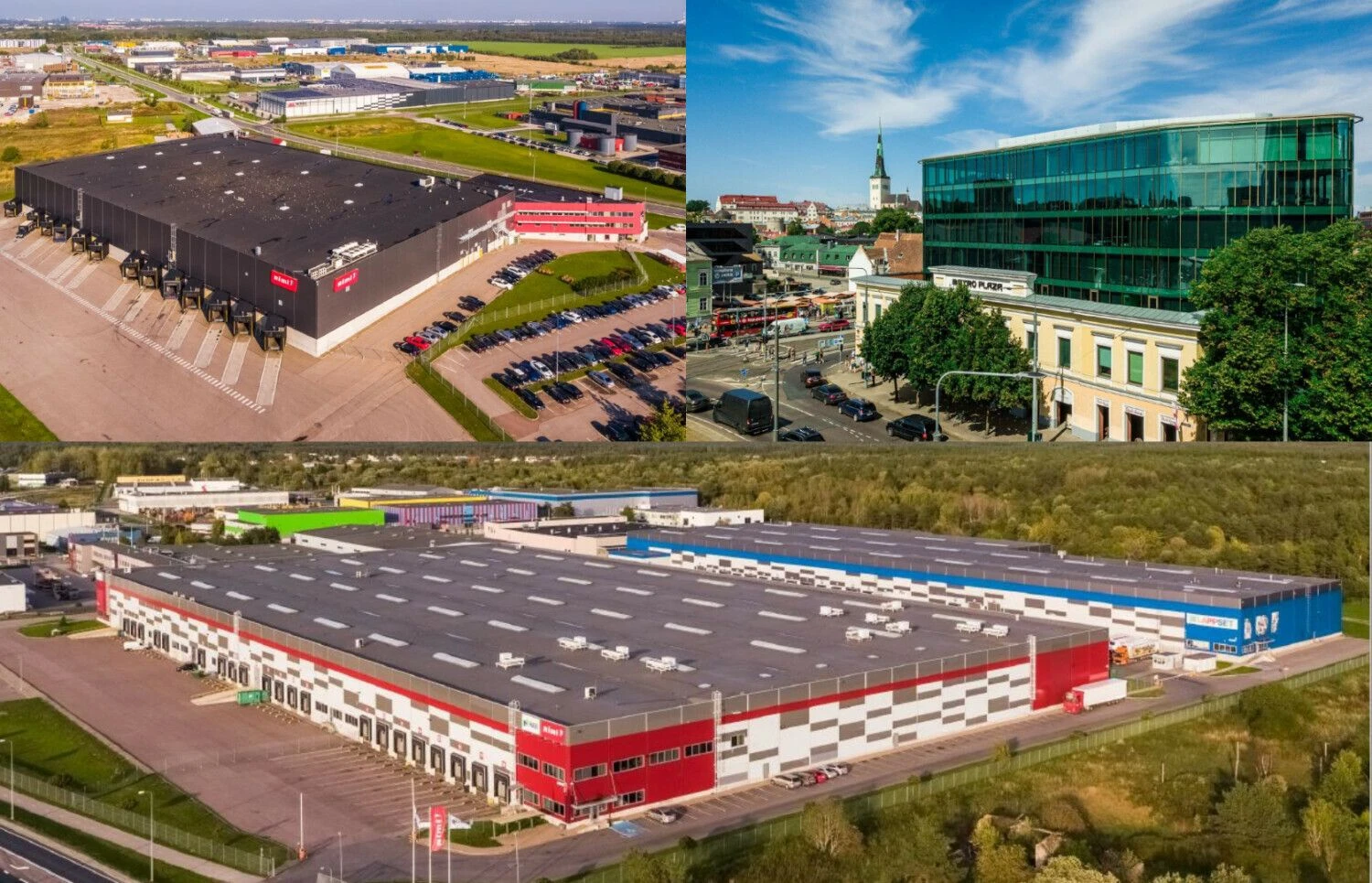 „Rimi“ logistikos centras, verslo centras „Metro Plaza“ ir logistikos parkas „J13“. VŽ koliažas.