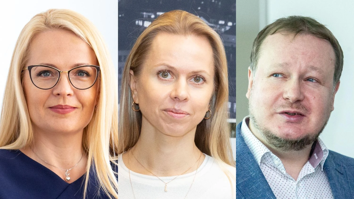 Simona Oliškevičiūtė-Cicėnienė, advokatų kontoros „Cobalt“ partnerė, Neringa Rastenytė-Jančiūnienė, „Newsec“ kapitalo rinkų vadovė Baltijos šalyse, Saulius Vagonis, „Ober-haus“ vertinimo ir rinkos tyrimų departamento vadovas. VŽ koliažas.