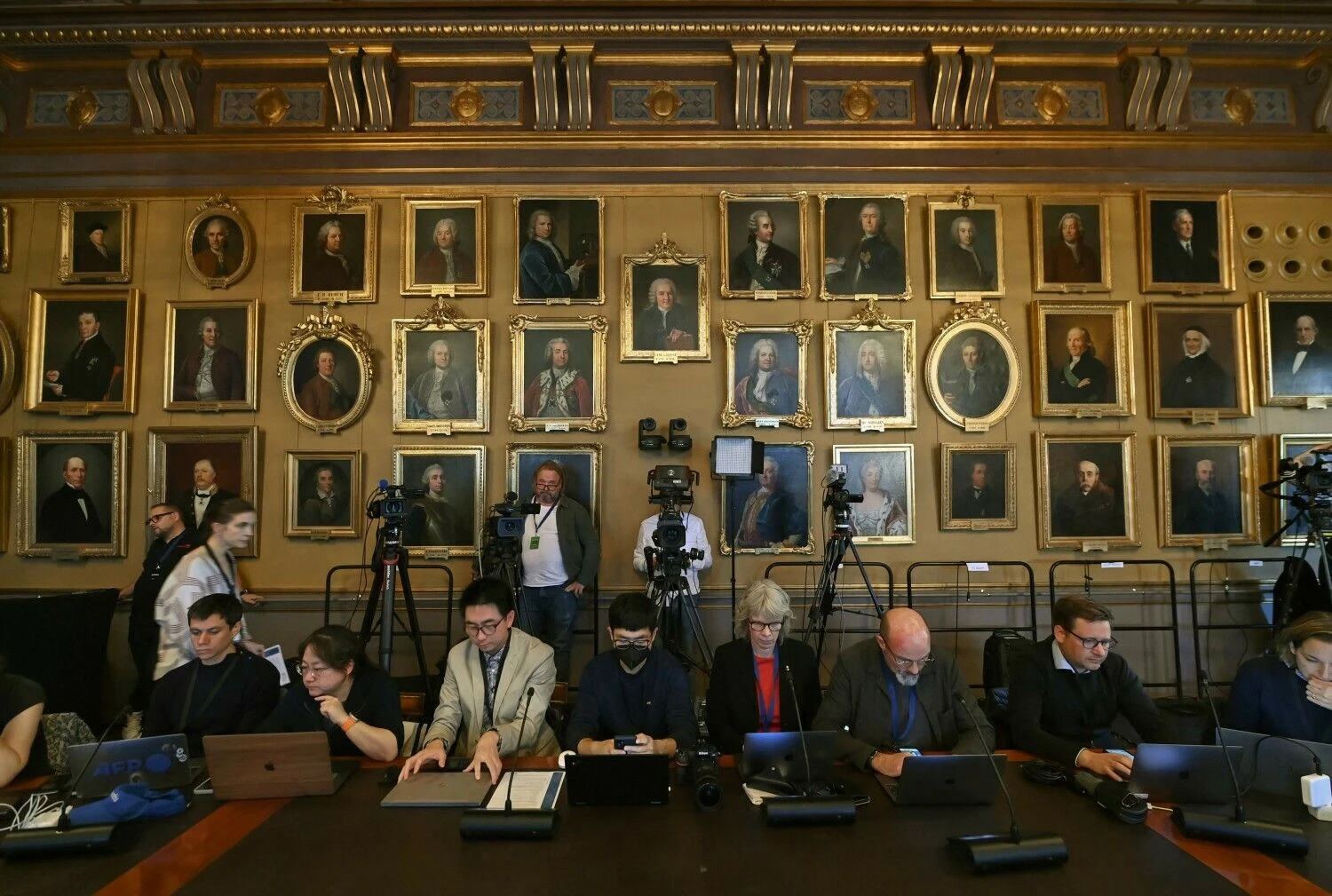 Karališkoji Švedijos mokslų akademija. Jonathano Nackstrando (AFP/„Scanpix“) nuotr.