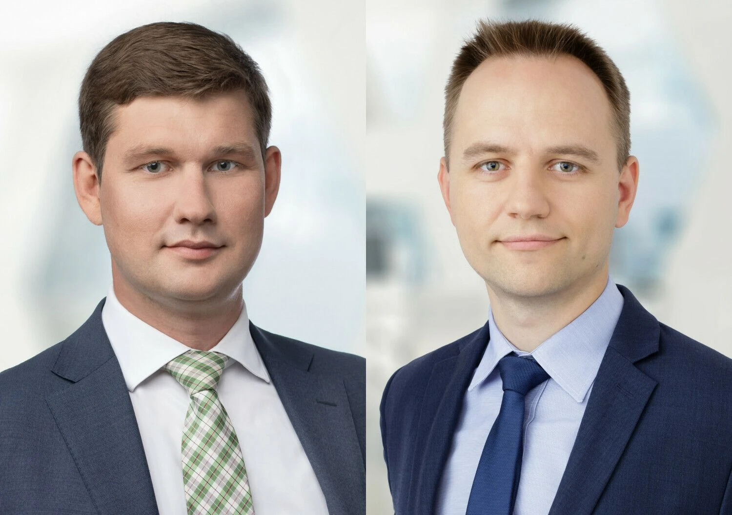 Ą. Čekanavičius (kairėje) ir P. Junevičius, advokatų kontoros „Ellex Valiunas“ partneriai. VŽ koliažas.