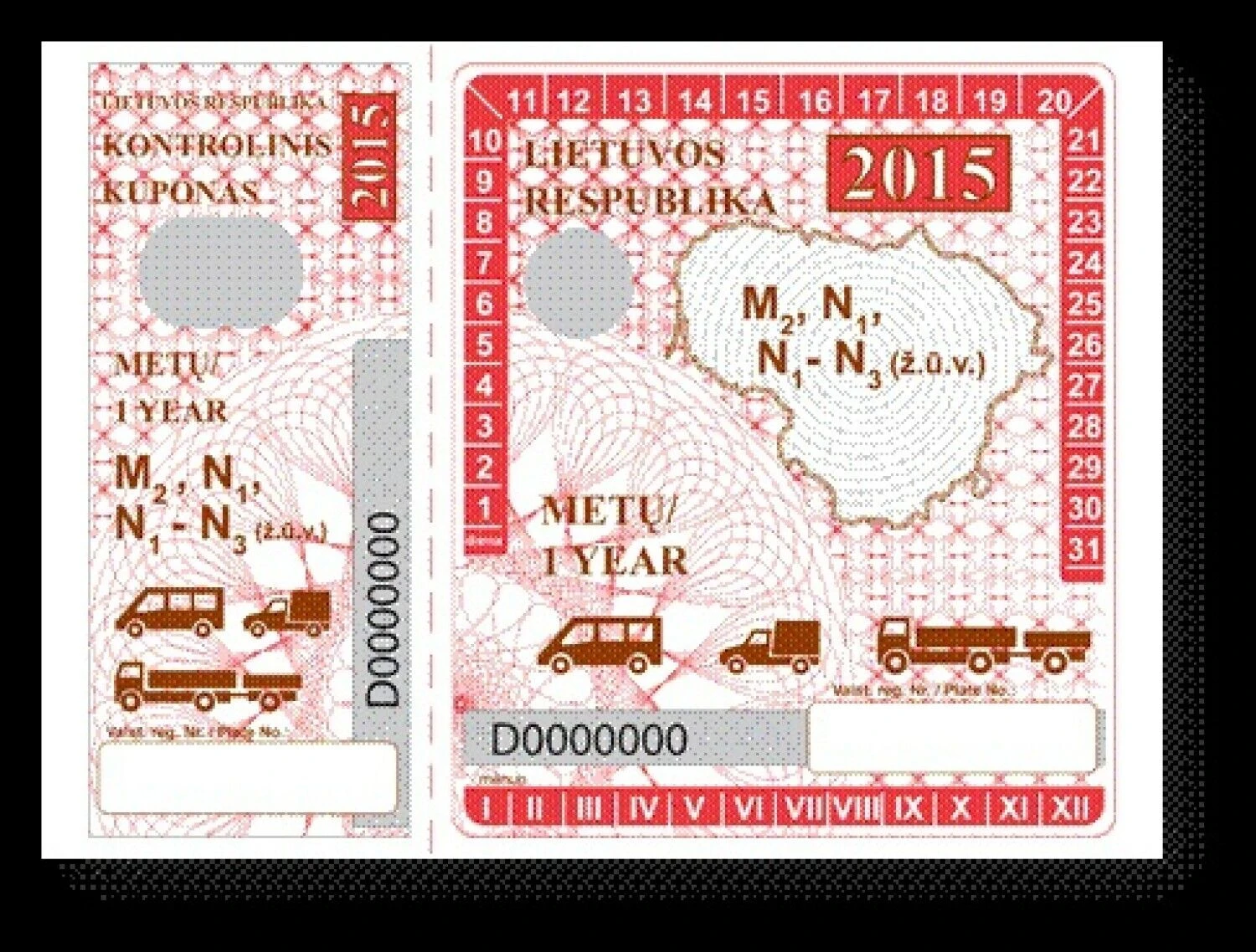 Kelių mokesčio vinjetė. Susisiekimo ministerijos nuotr.