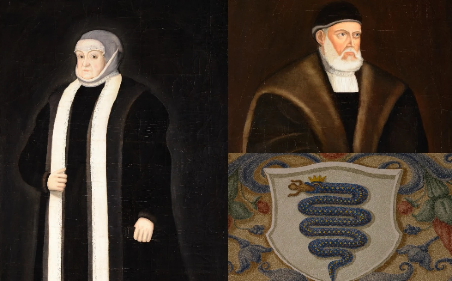 Lietuvos didžiosios kunigaikštienės ir Lenkijos karalienės Bonos Sforzos portreto kopijos fragmentas. Žygimanto Senojo portreto kopijos fragmentas. VŽ