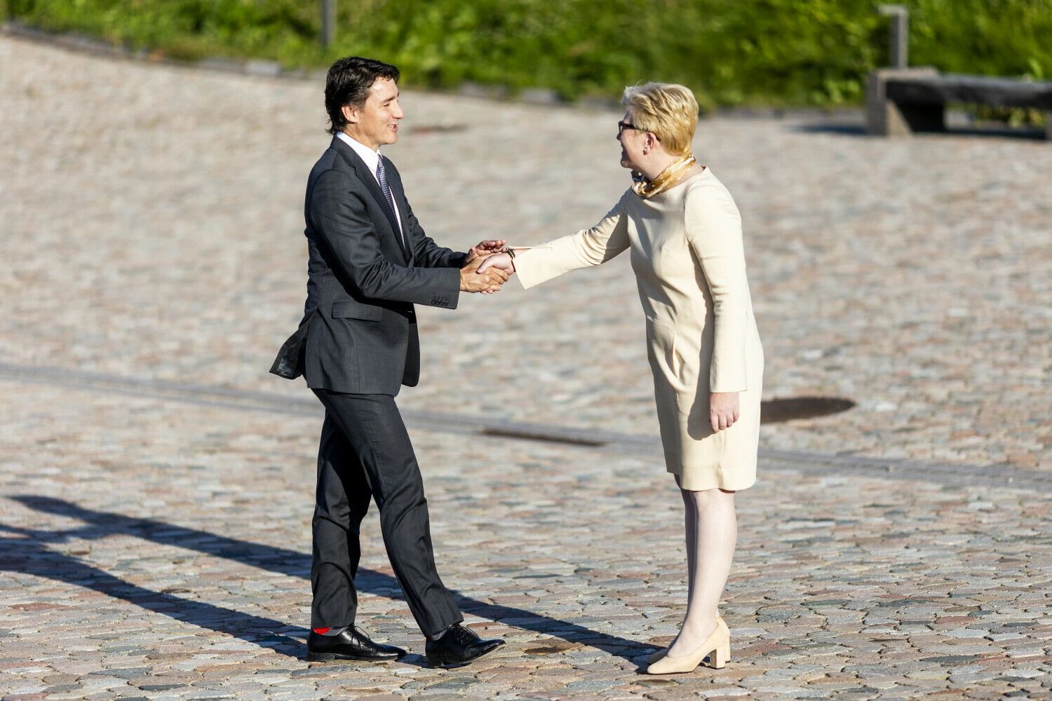 Justinas Trudeau, Kanados premjeras, ir Ingrida Šimonytė, Lietuvos ministrė pirmininkė. Irmanto Gelūno (BNS) nuotr.