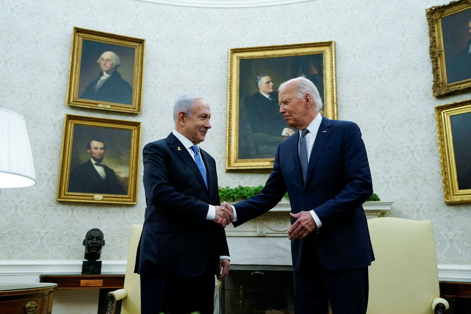 Benjamino Netanyahu, Izraelio premjero ir Joe Bideno, JAV prezidento susitikimas liepos mėnesį. Elizabeth Frantz („Reuters “ / „Scanpix“) nuotr.