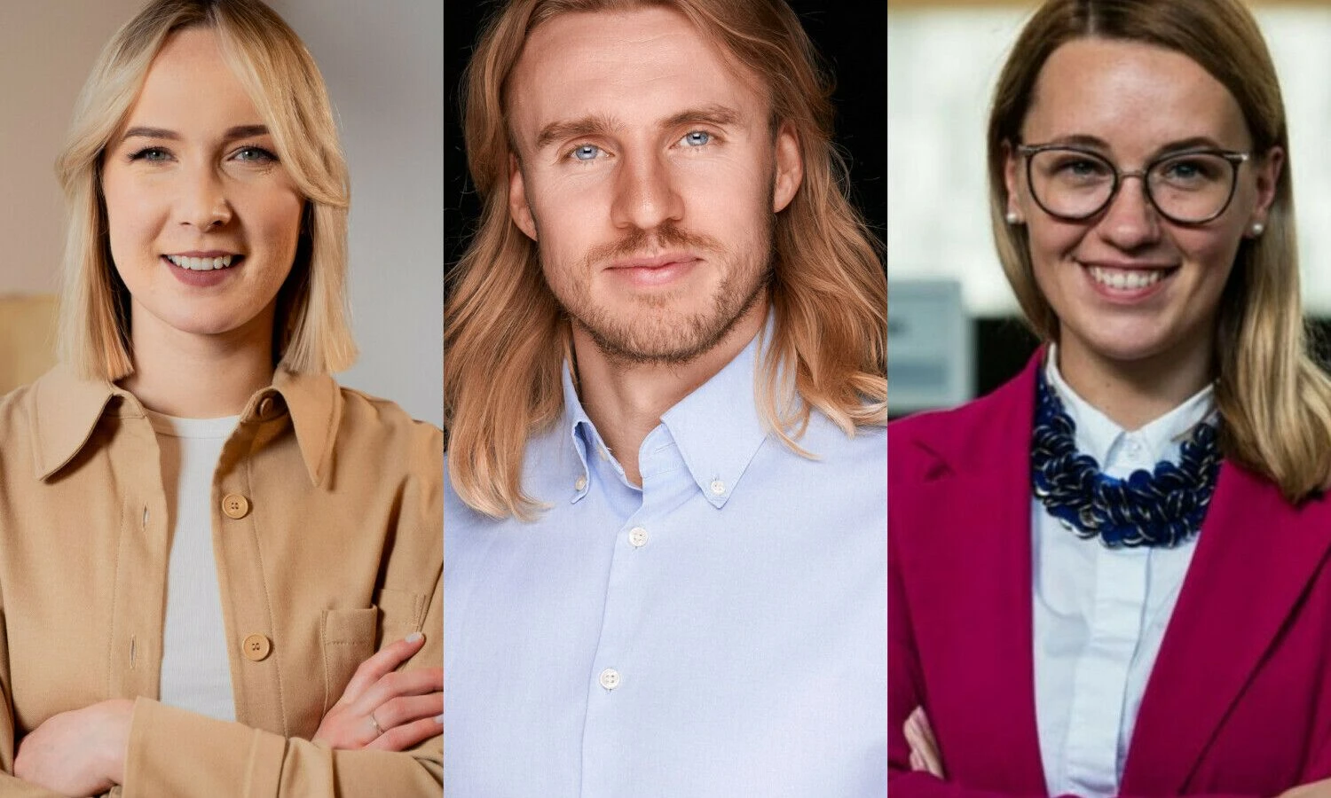 G. Grinė (kairėje), „Partners In HR“ bendraturtė, S. Simanauskas, finansinių sprendimų platformos „ConnectPay“ verslo plėtros vadovas, J. Preikšaitė, „Women Go Tech“ vadovė. VŽ koliažas