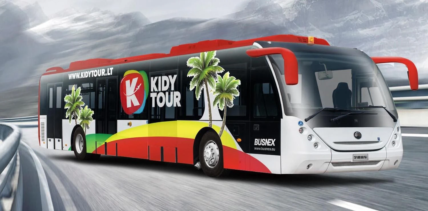 Vilniaus oro uostui skirto „Yutong“ elektrobuso vizualizacija. ASG pav.