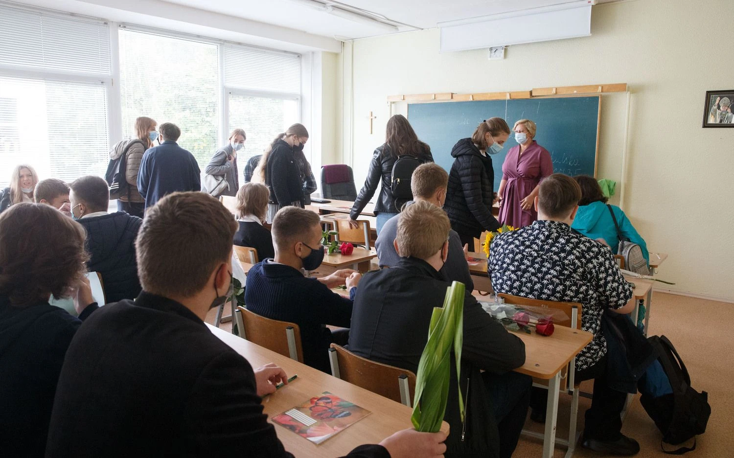 Mokslo metų pradžios šventė Vilniaus šv. Jono Pauliaus II gimnazijoje. Juditos Grigelytės (VŽ) nuotr.