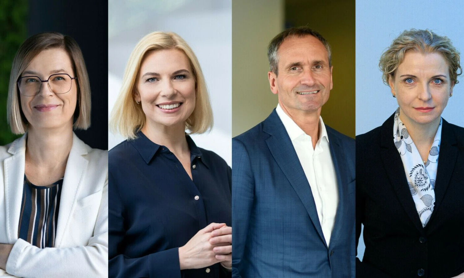 R. Šimkutė (kairėje), „Lietuvos draudimo“ personalo vadovė, N. Petrauskienė, „Elektrum Lietuvos“ valdybos narė, V. Šileika, Klaipėdos konteinerių terminalo generalinis direktorius, J. Stankevičienė, Vilniaus universiteto profesorė. VŽ koliažas.