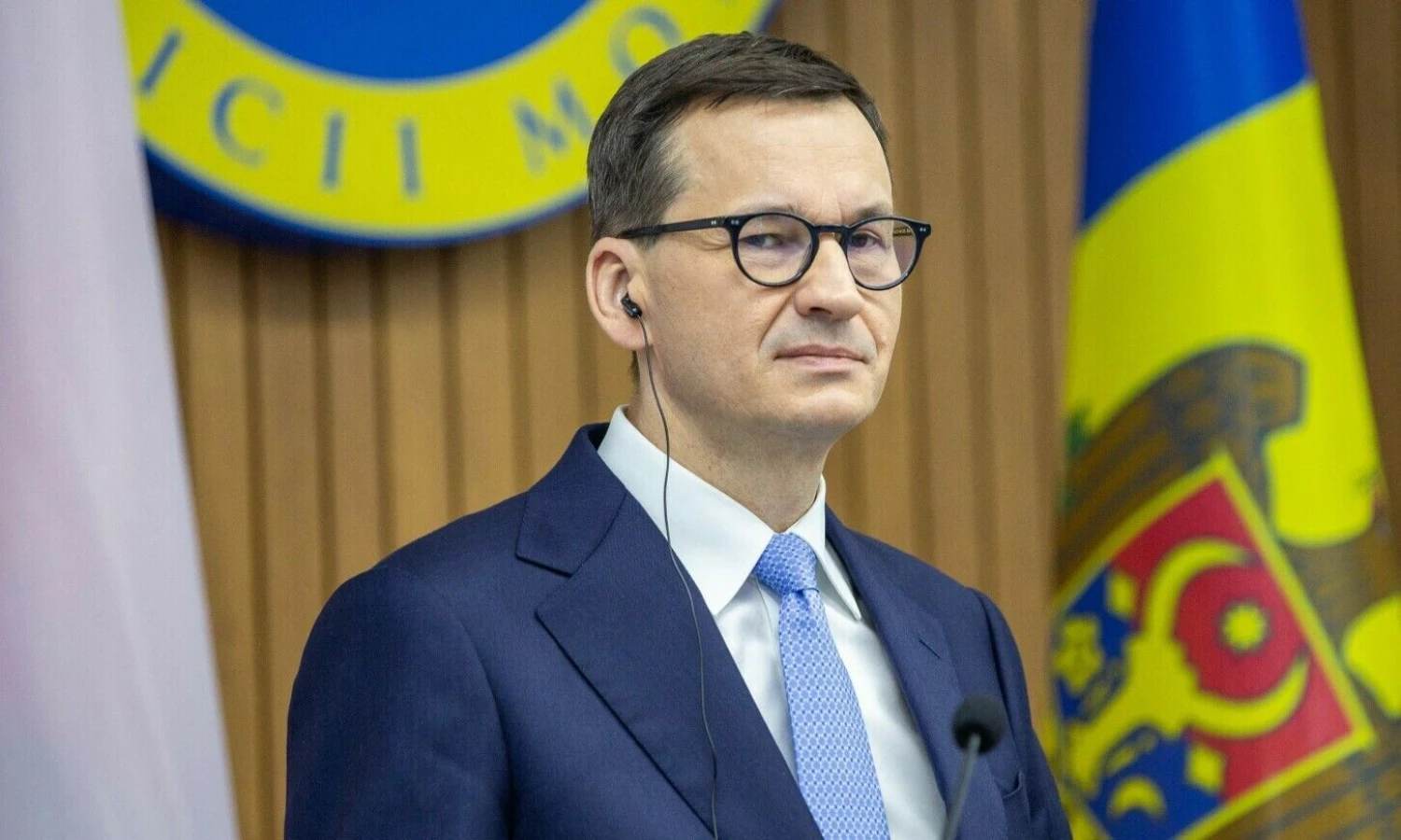 Lenkijos ministras pirmininkas Mateuszas Morawieckis. Elena Covalenco (AFP/„Scanpix“) nuotr.