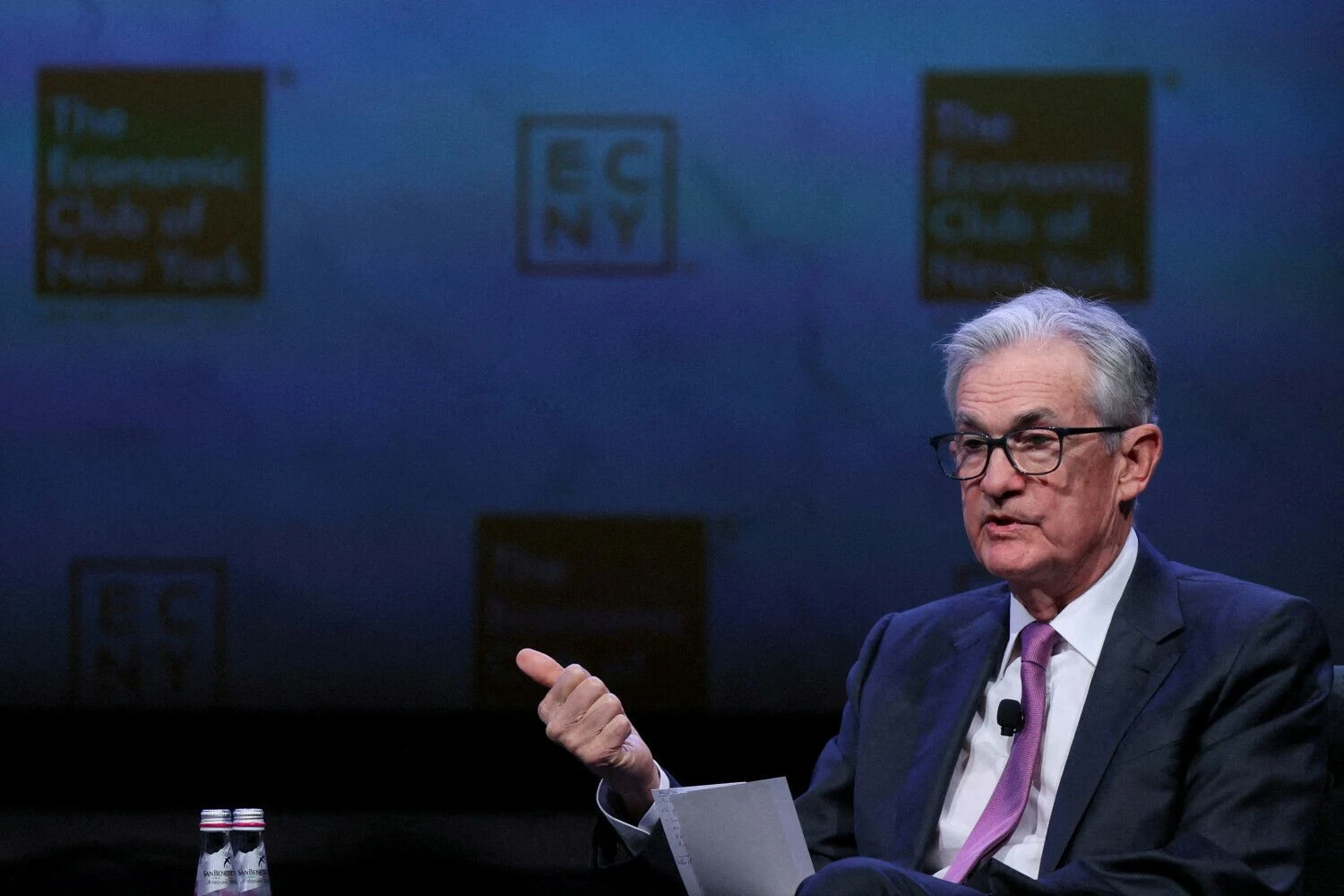 Jerome'as Powellas, FED valdybos pirmininkas. Brendan McDermid („Reuters“ / „Scanpix“) nuotr.