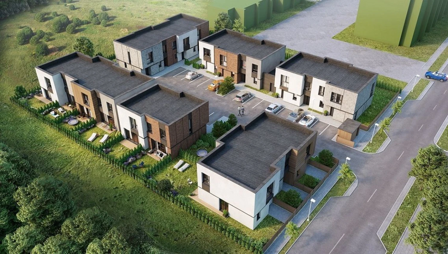 Kotedžų kvartalas „Architekto“. Bendrovės vizualizacija.