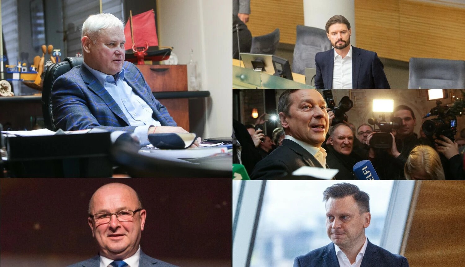 VŽ koliažas: Vytautas Grubliauskas, Visvaldas Matijošaitis, Mykolas Majauskas, Artūras Zuokas ir Valdas Benkunskas.