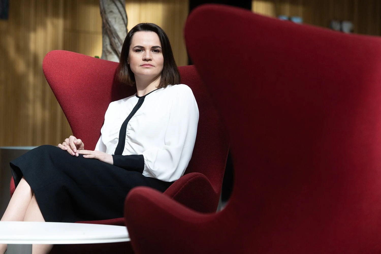 Baltarusijos opozicijos lyderė Sviatlana Cichanouskaja. Vladimiro Ivanovo (VŽ) nuotr.