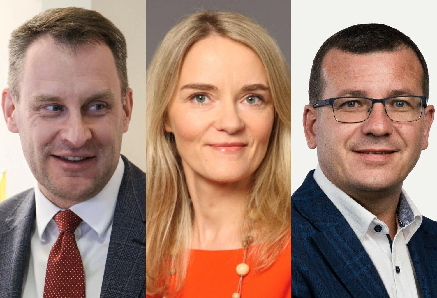 V. Bitinas, LTG technologijų direktorius,  I. Laurinaitytė, LTG administravimo direktorė, E. Kerza, LTG verslo atsparumo direktorius. VŽ koliažas.