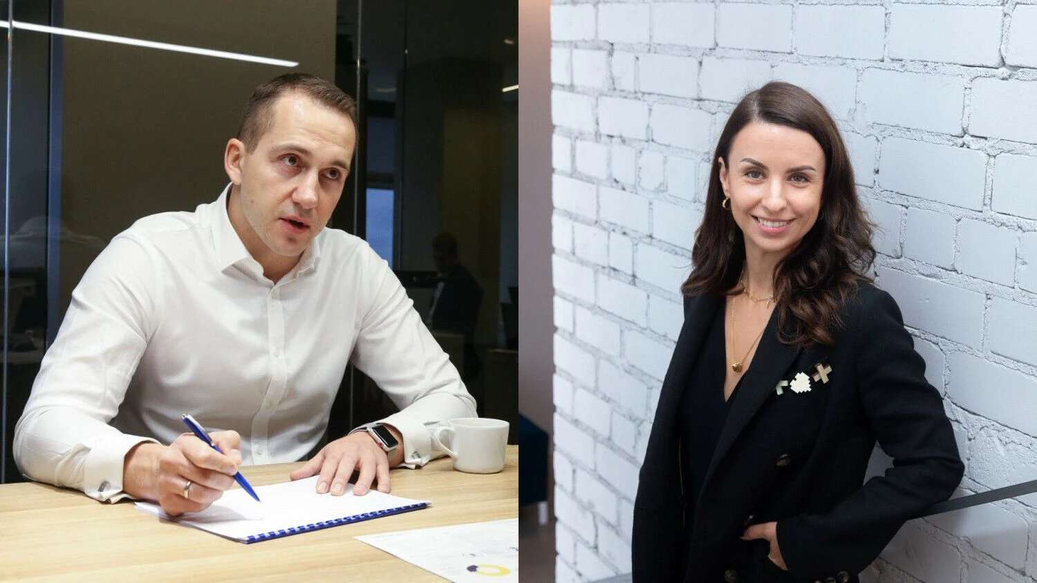 Audrius Milukas, rizikos kapitalo fondų valdytojos „Open Circle Capital“ partneris, ir Inga Langaitė, startuolių asociacijos „Unicorns Lithuania“ vadovė. VŽ koliažas.