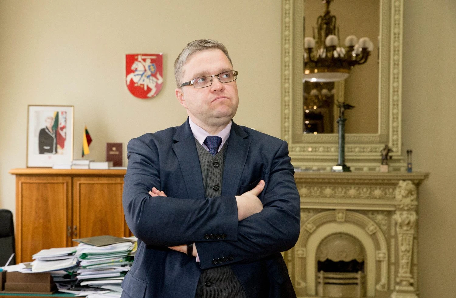 Vitas Vasiliauskas, Lietuvos banko valdybos pirmininkas: „Kriptovaliutų burbului sprogus, gali subliūkšti ne vieno staigaus praturtėjimo viziją turinčio žmogaus svajonės.“ Juditos Grigelytės (VŽ) nuotr. 
