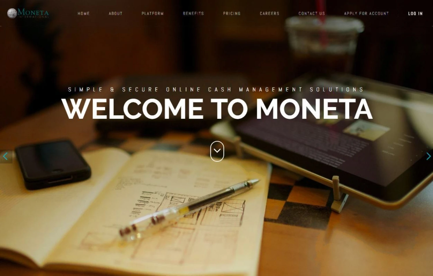 „Moneta International“ internetinis puslapis