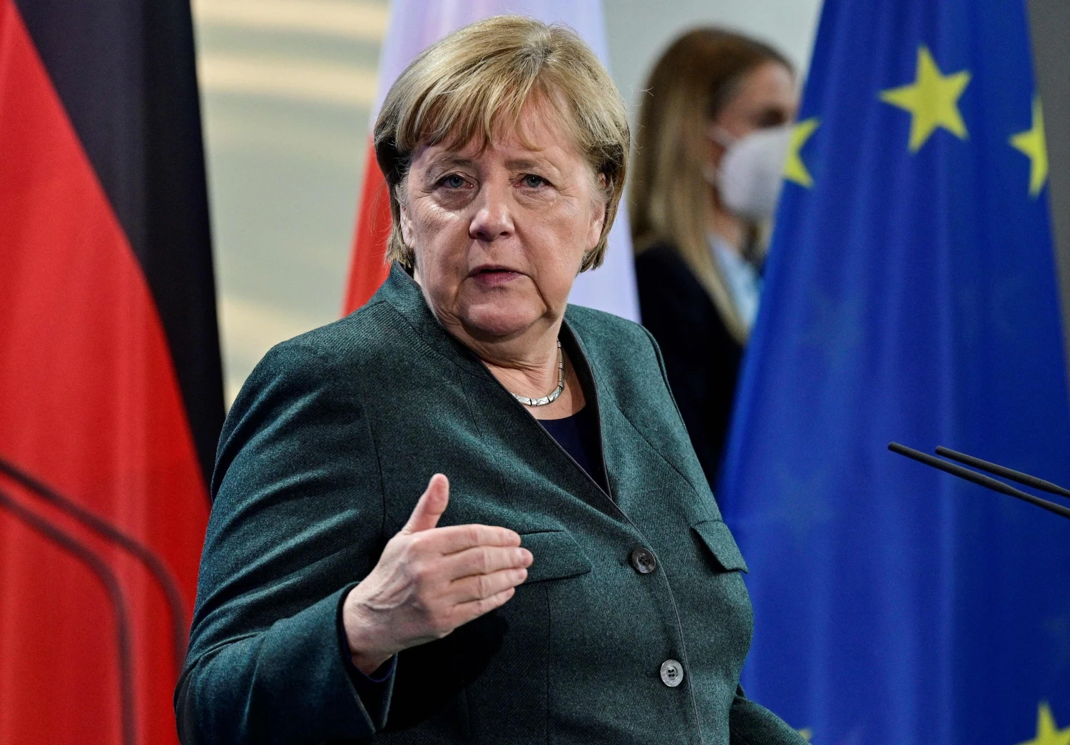 Vokietijos kanclerė Angela Merkel. Johno Macdougalo (AFP/Scanpix) nuotr.