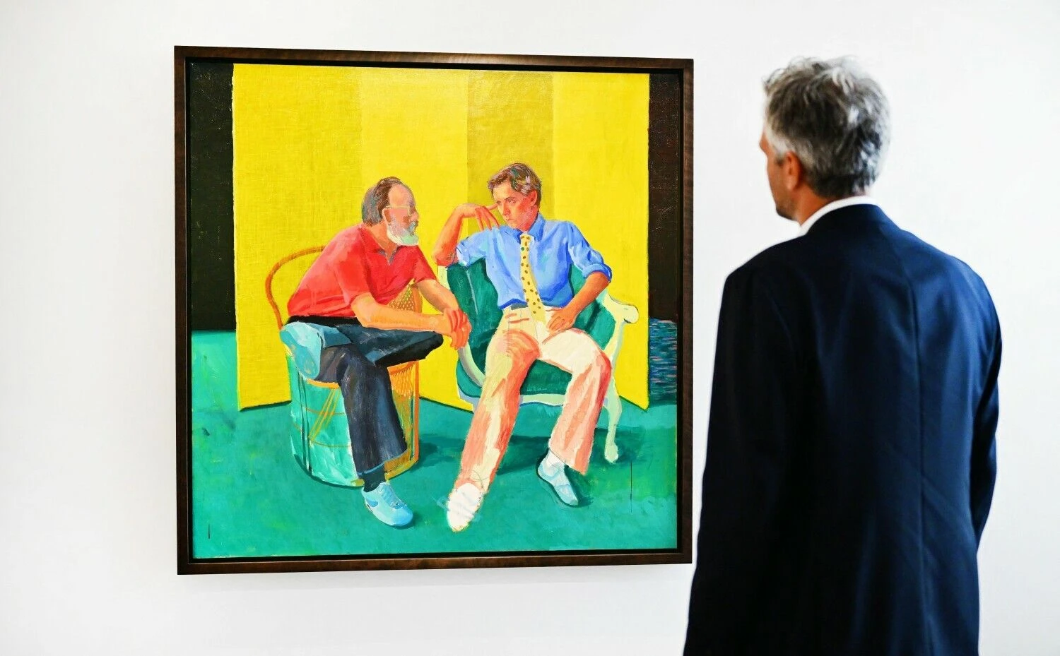 Davido Hockney'aus „Pokalbis“ iš Paulo Alleno kolekcijos. Frederico J. Browno (AFP / „Scanpix“) nuotr.