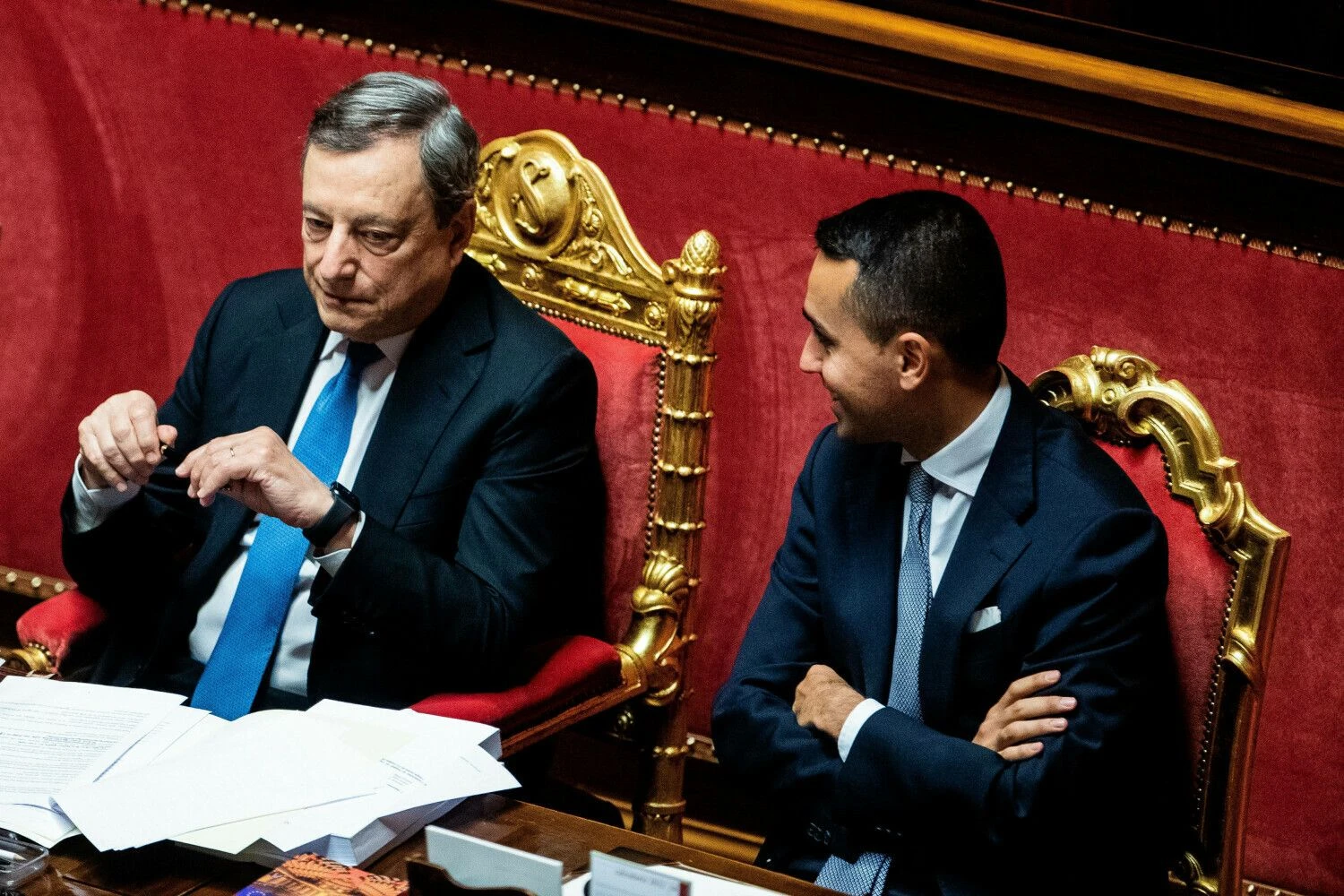 Mario Draghi, Italijos premjeras, ir Luigi Di Maio, Italijos užsienio reikalų ministras. Francesco Fotia (AGF / SIPA / „Scanpix“) nuotr.