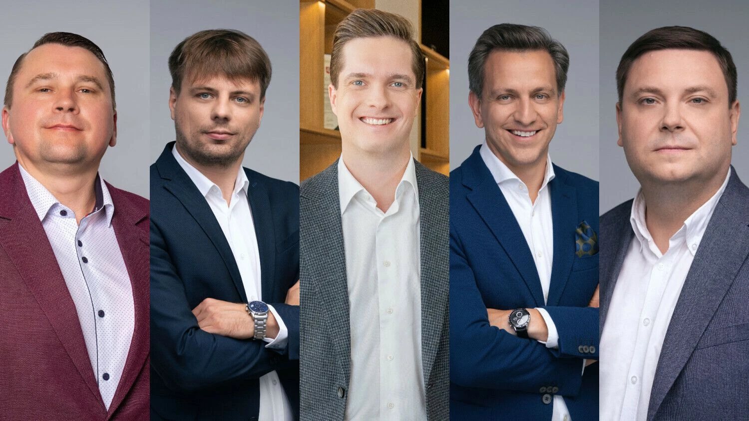 Iš kairės į dešinę: Virmantas Balsys, Alius Maknavičius, Mantas Agentas, Vytenis Kupstas, Laimutis Kunigėnas. VŽ koliažas.