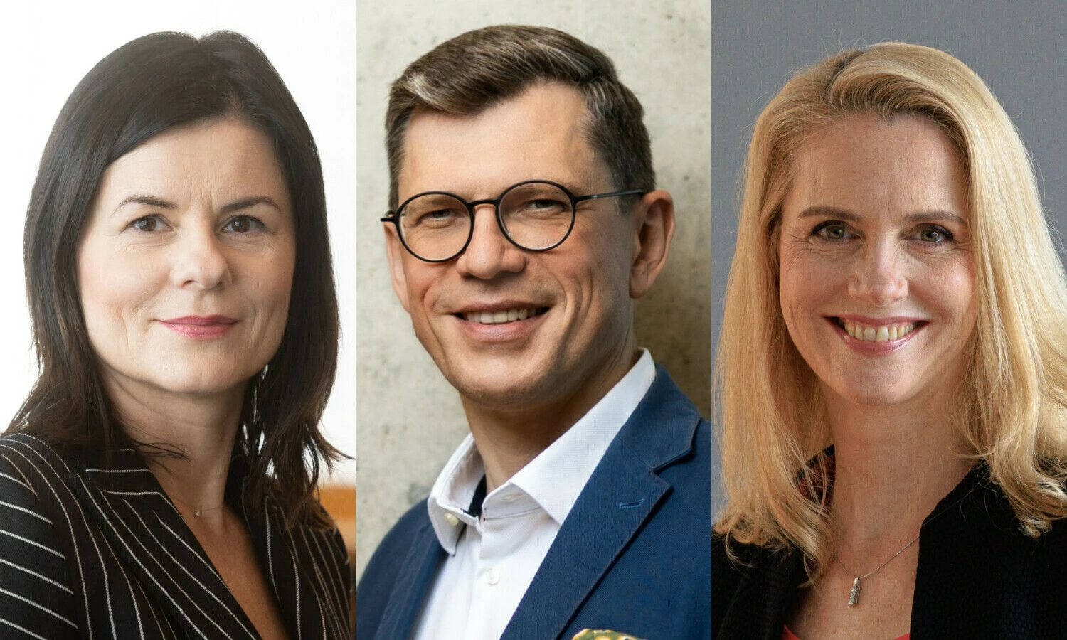 Sonata Gutauskaitė-Bubnelienė, SEB banko Lietuvoje vadovė, Jonas Urbonas, „Luminor“ banko vadovas Lietuvoje ir Inga Skisaker, „Swedbank“ Lietuvoje vadovė. VŽ koliažas.