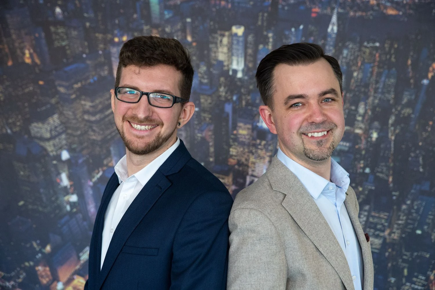 Andrius Petravičius (dešinėje), UAB „Grand Partners“ plėtros vadovas ir Audrius Martinkus, UAB „Mokomieji filmai“ („Talentator“) plėtros vadovas. Vladimiro Ivanovo (VŽ) nuotr.