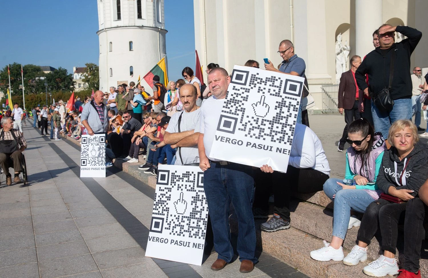 „Šeimų maršo“ mitingas Vilniuje, Katedros aikštėje. Juditos Grigelytės (VŽ) nuotr.