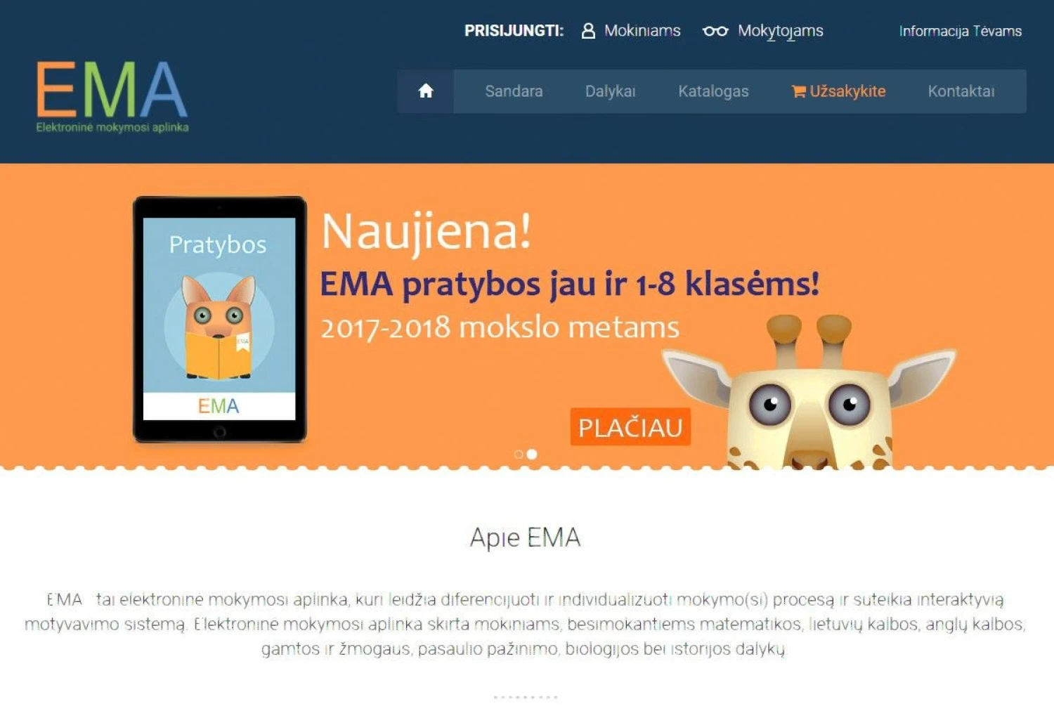 Nauji vadovėliai papildys jau egzistuojančią el. mokymosi platformą EMA. Internetinio puslapio nuotr.