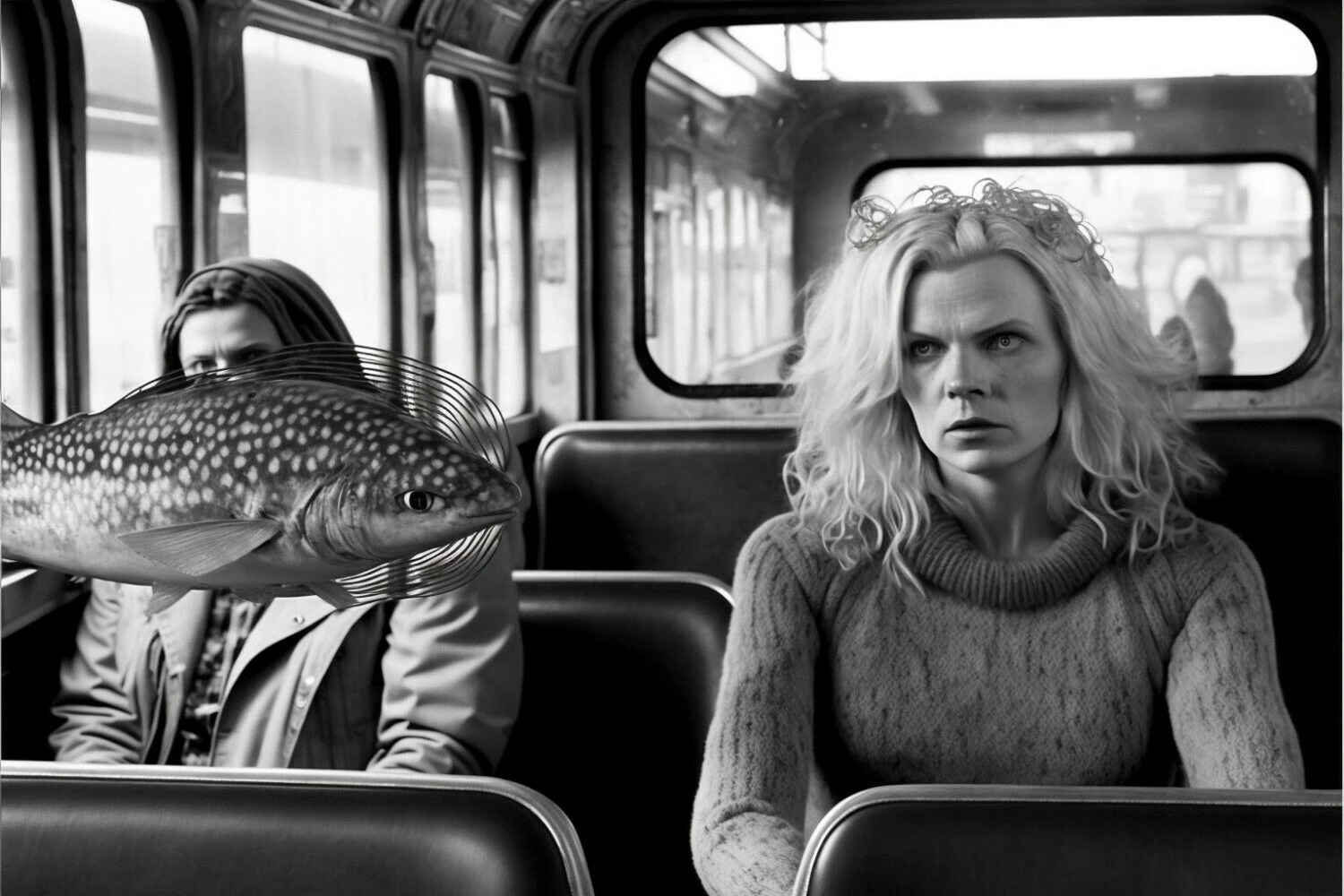 Vaizdai generuoti „Midjourney“, naudojant mišrius promtus, jiems panaudotos A. Gintalaitės nuotraukos bei tekstai. Darbas eksponuojamas parodoje VDU menų galerijoje.