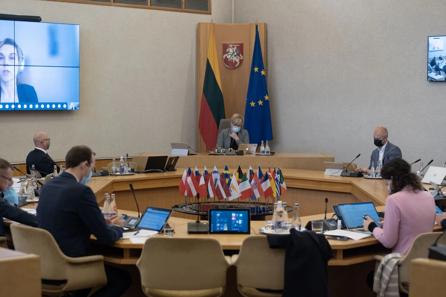 2021-05-26 LRV nuotolinė spaudos konferencija ir vyriausybės posėdis. Laimos Penek (LRVK) nuotr.