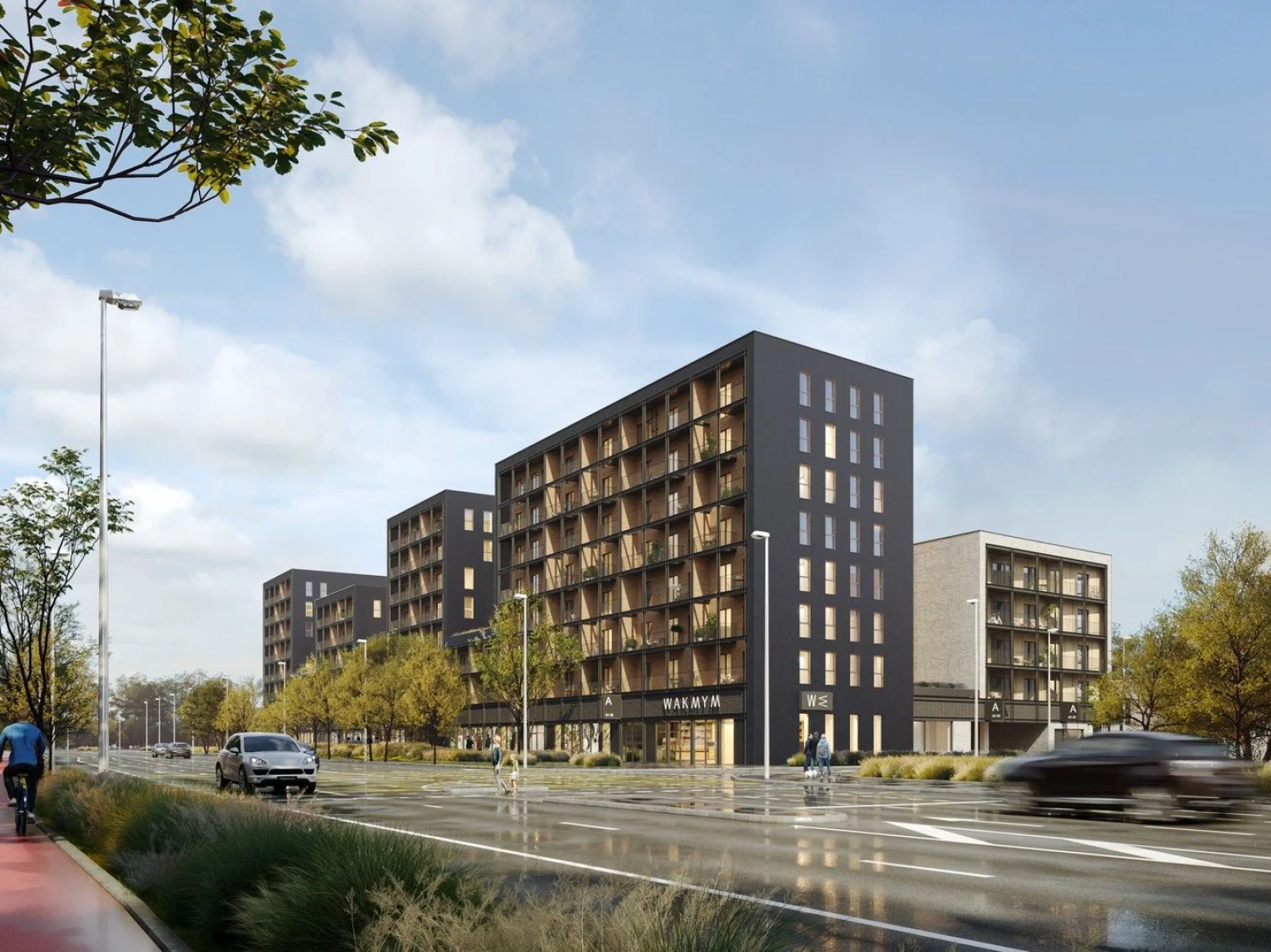 Planuojamas daugiabučių projektas Vilniuje. Bendrovės vizualizacija.