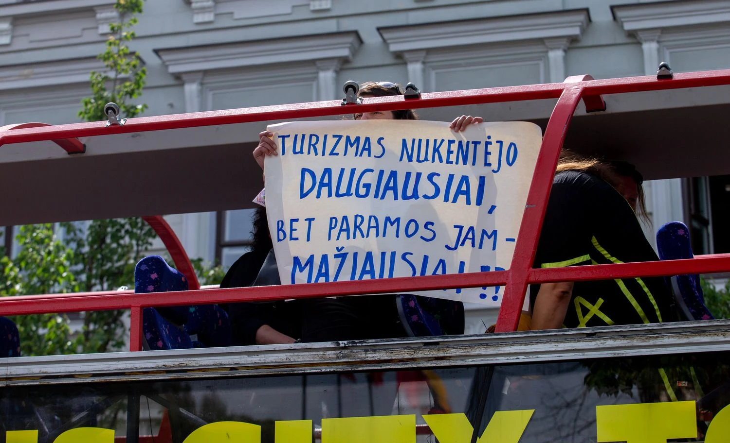 Turizmo darbuotojų protestas „Gelbėkime turizmą“. Juditos Grigelytės (VŽ) nuotr.