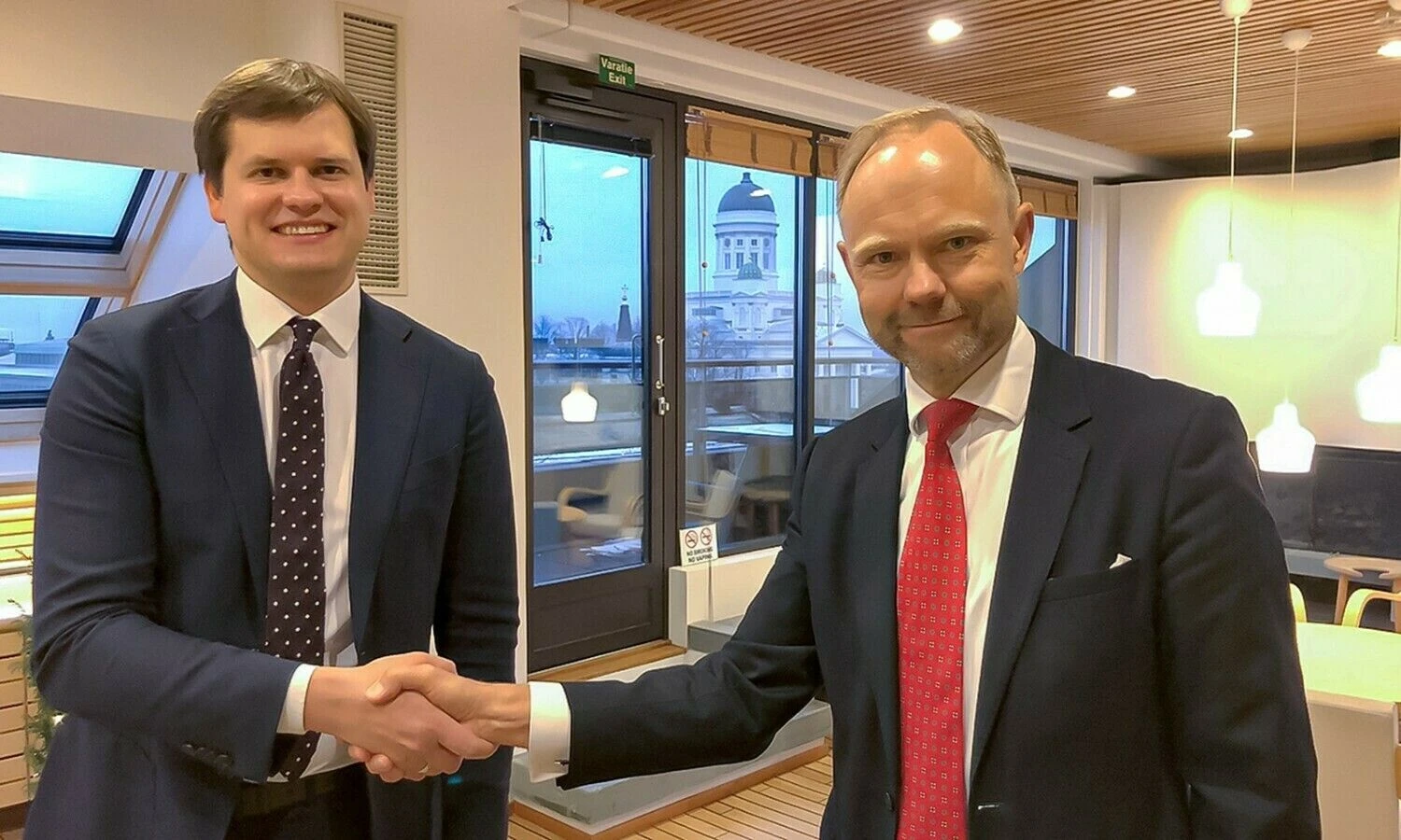 Giedrius Bernotas, fondo „Lords LB Special Fund V“ valdytojas, ir Andre Kuusvekas, Šiaurės investicijų banko prezidentas. Bendrovės nuotr.