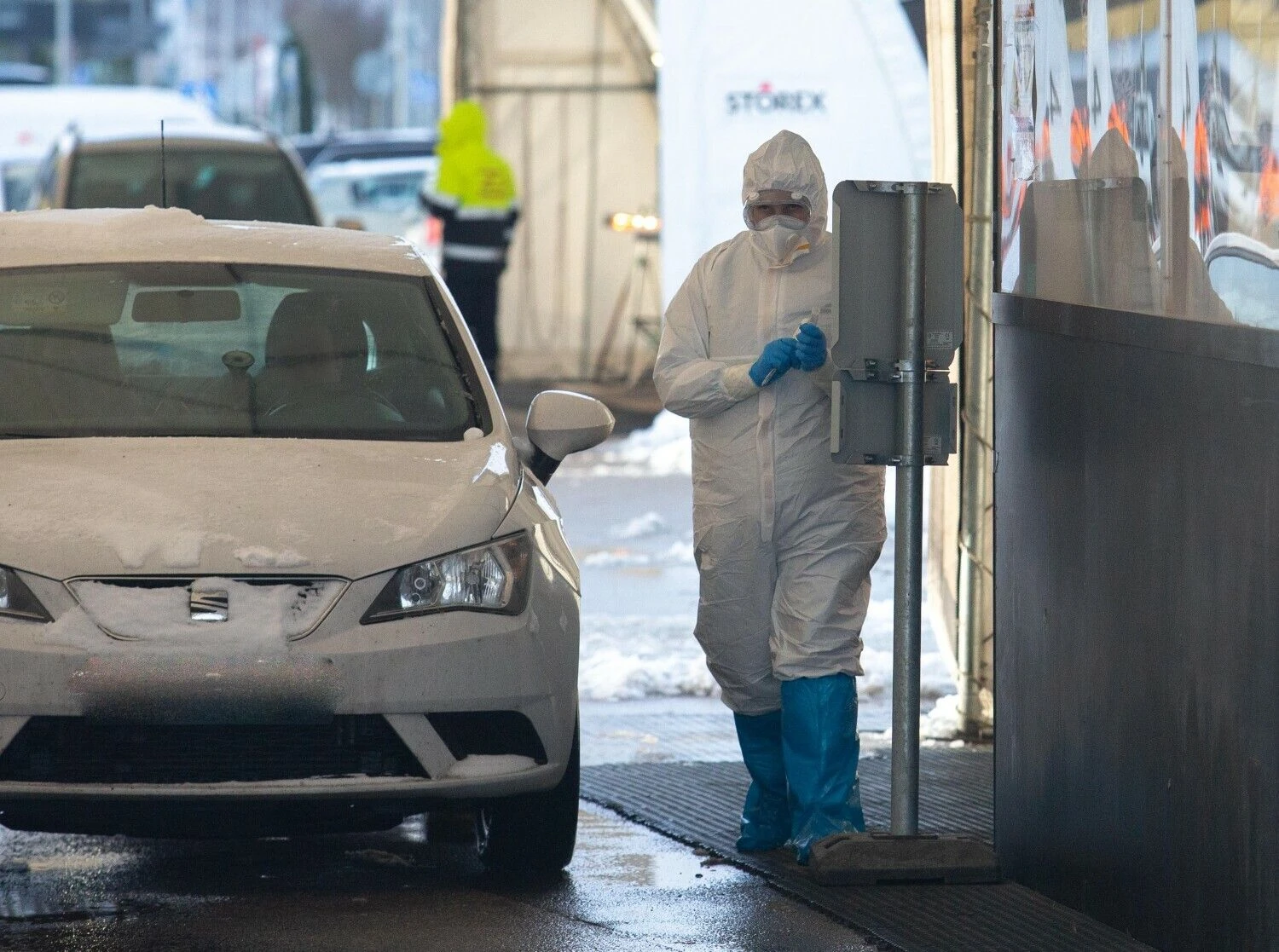 Mobilus koronaviruso patikros punktas Vilniuje. Juditos Grigelytės (VŽ) nuotr.