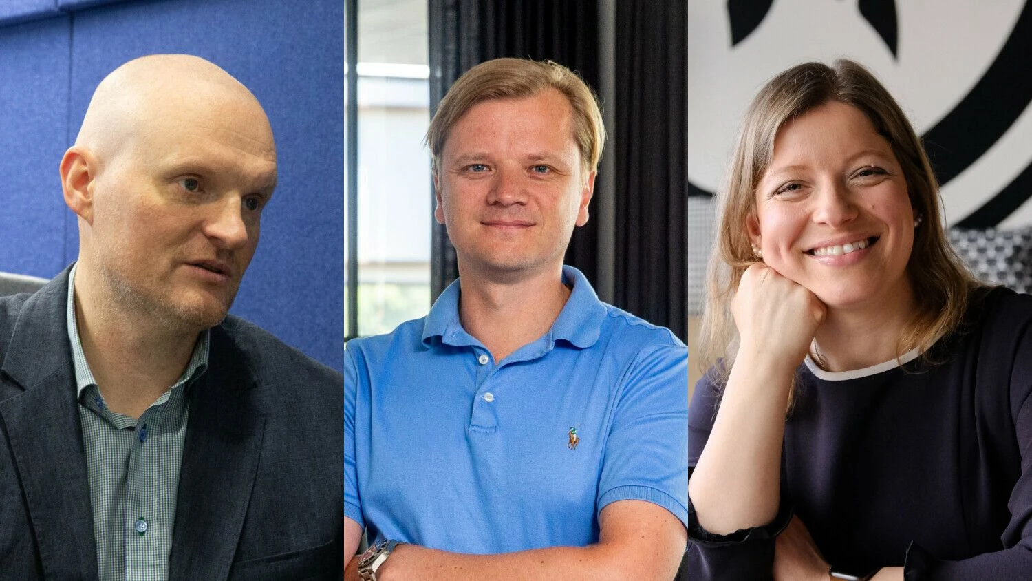 Iš kairės: Linas Grinevičius, EPAM vadovas Lietuvoje, Gintas Butėnas, „Bitė Lietuvos“ vadovas, Viktorija Trofimova, „Nordcurrent“ vadovė. VŽ koliažas.