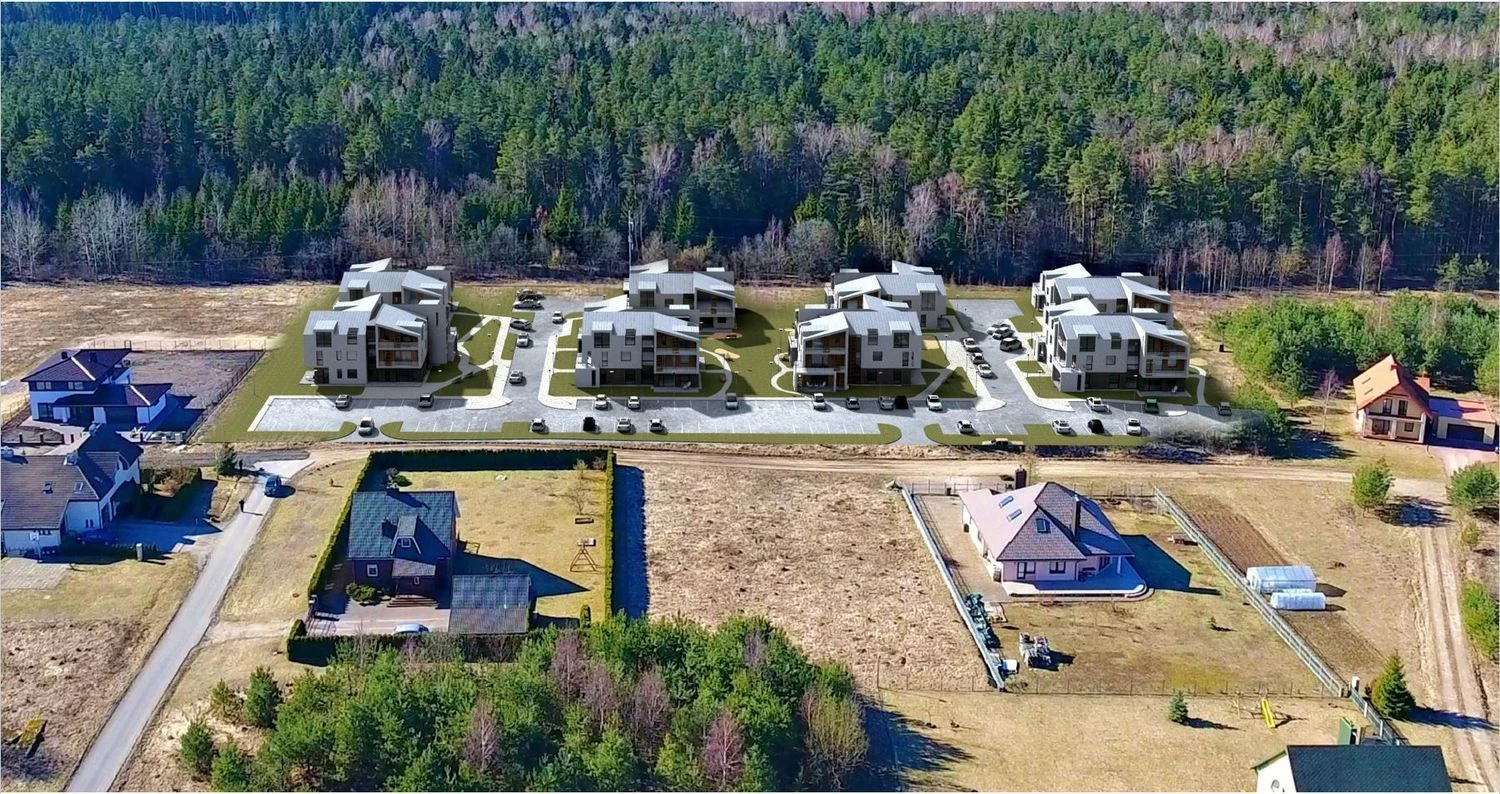 Planuojamas daugiabučių kompleksas Trakų Vokėje. Bendrovės vizualizacija.