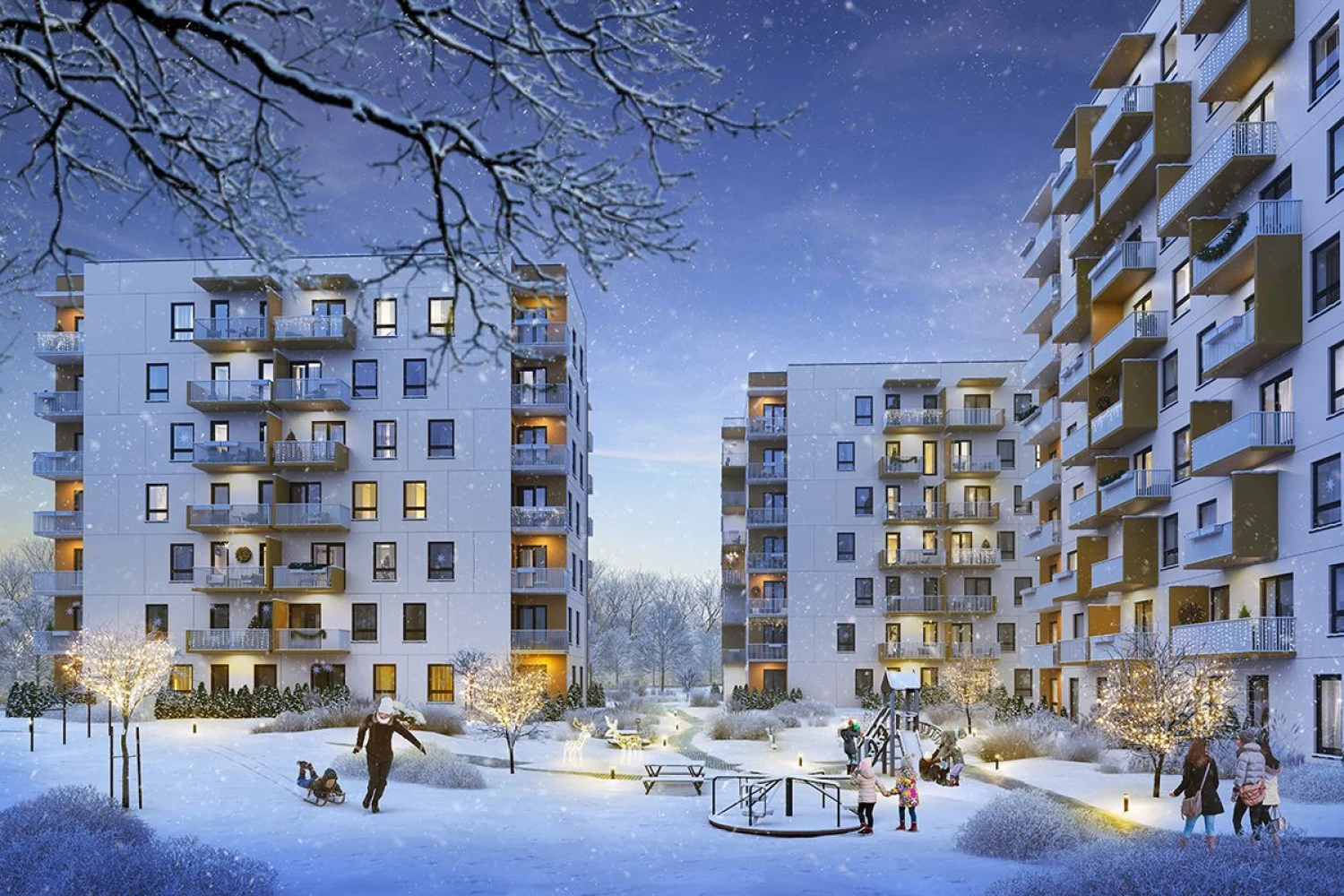 Daugiabučių projektas „Jomanto parkas“. Bendrovės vizualizacija.