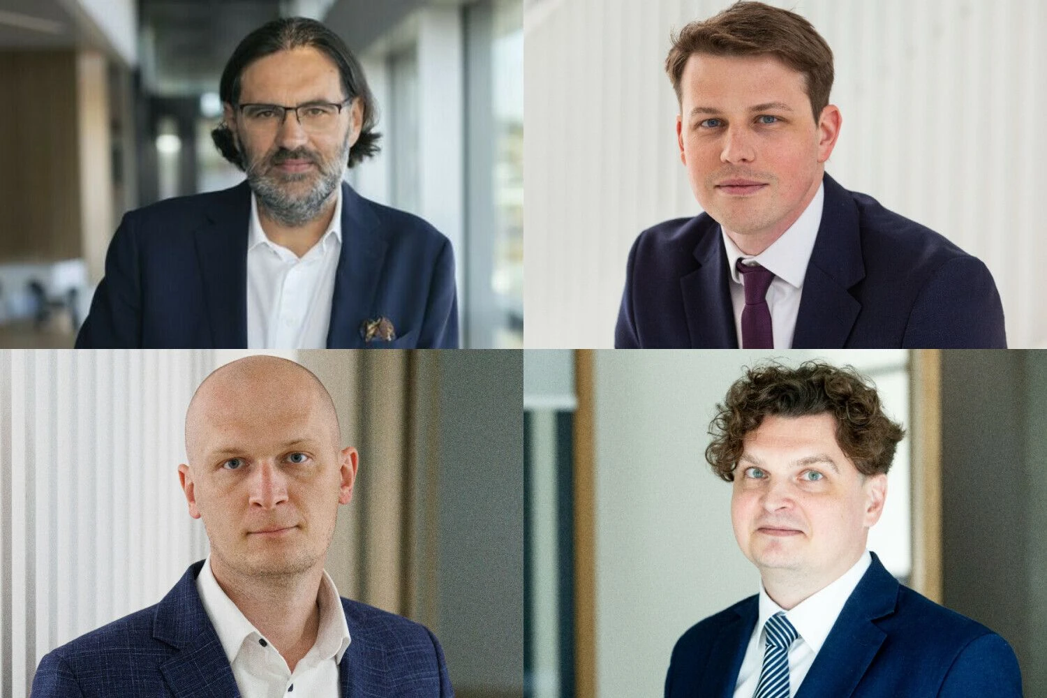 Ugnius Meidus, „Newsec“ įmonių grupės vadovas, Denisas Reinas, „CBRE Baltics“ direktoriaus pavaduotojas, Andrius Anusauskas, „Inreal“ grupės vadovas, Aurimas Astramskas, „Colliers Baltics“ vadovas Lietuvoje. VŽ koliažas.