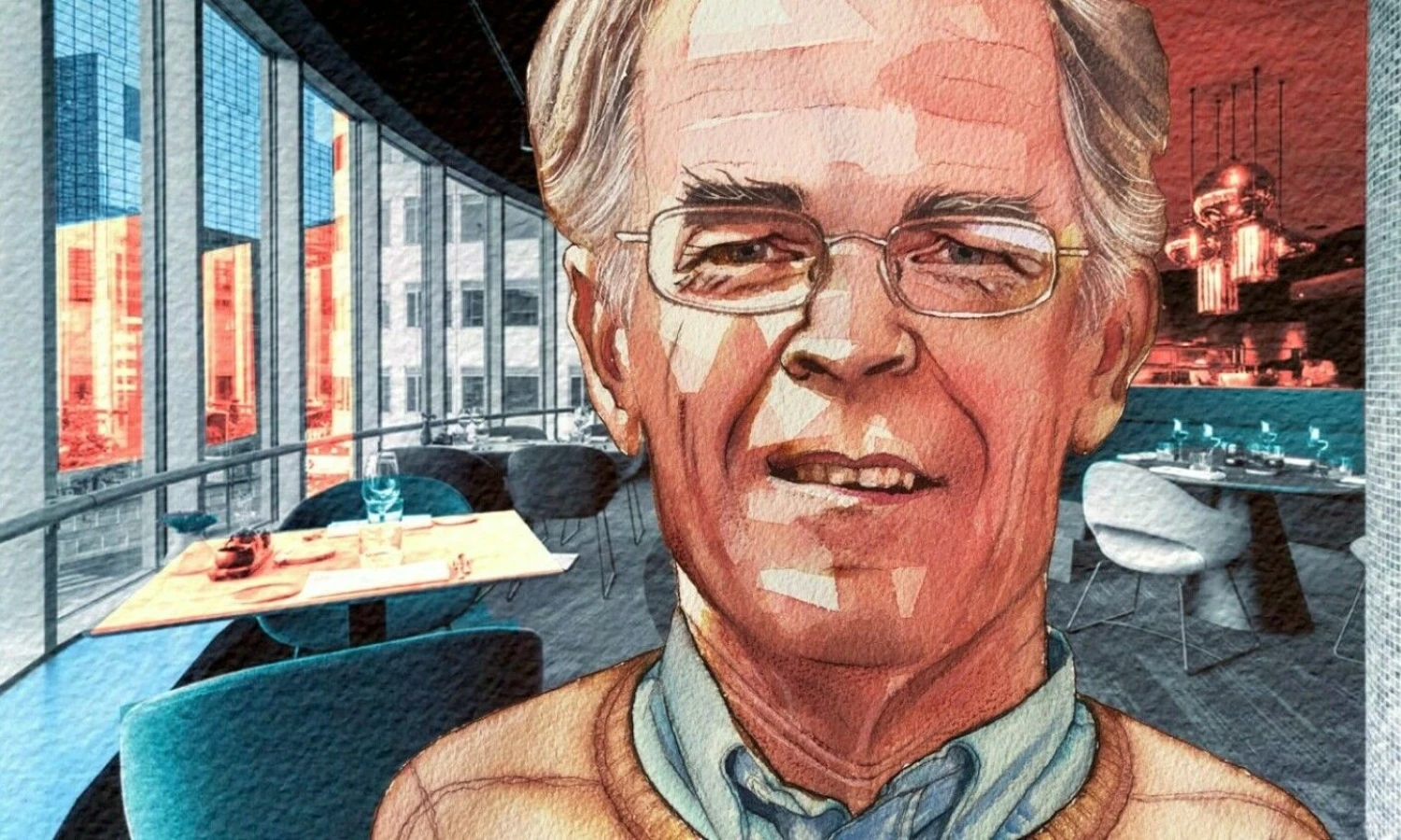 Rašytojas, fantastinių knygų autorius Kimas Stanley Robinsonas. FT piešinys.