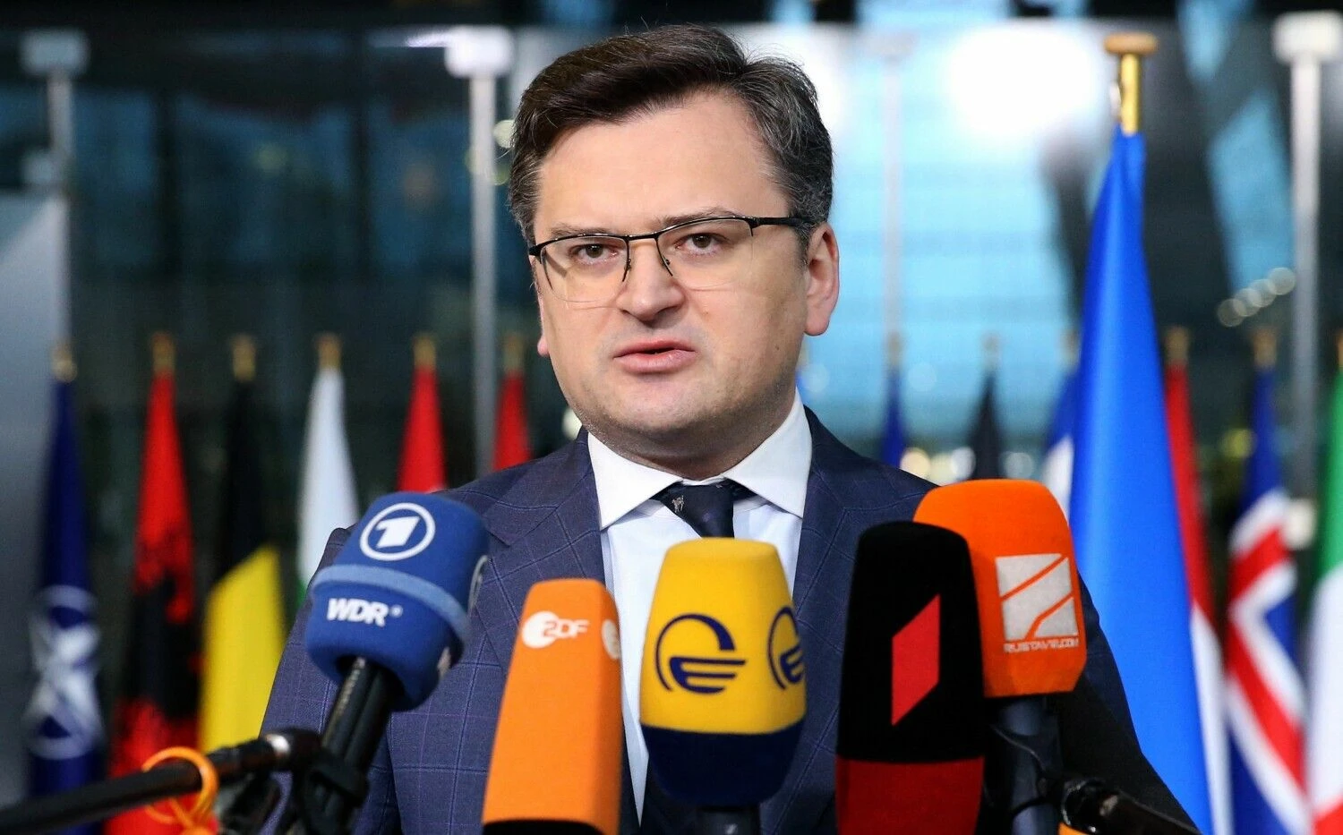 Dmytro Kuleba, Ukrainos užsienio reikalų ministras. Francois Walschaertso (AFP/„Scanpix“) nuotr.