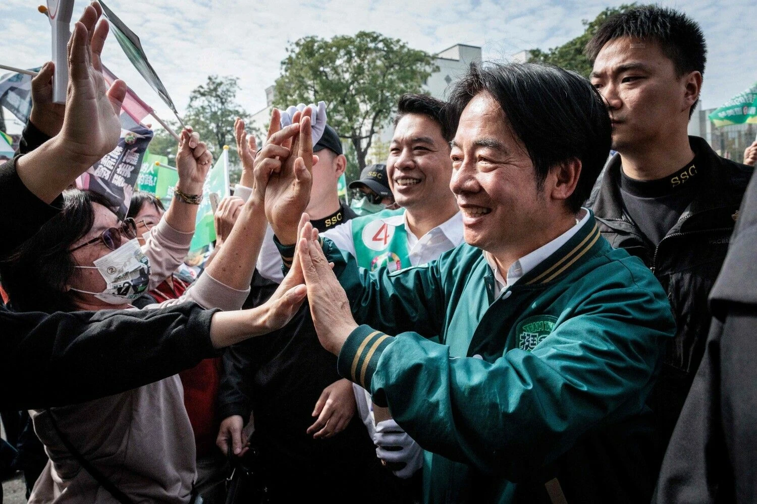 Taivano viceprezidentas ir valdančiosios Demokratinės pažangos partijos (DPP) kandidatas į prezidentus Lai Ching-te. Yasuyoshi Chibos (AFP / „Scanpix“) nuotr.