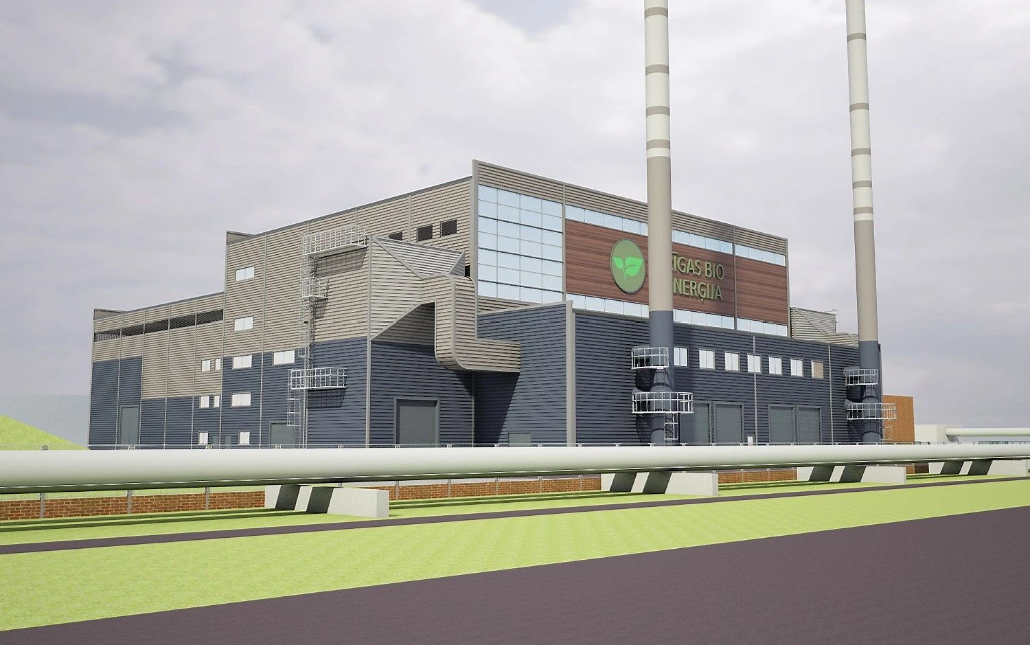 „Rigas BioEnergija“ biokuro katilinės vizualizacija
Šaltinis: „Axis Technologies“