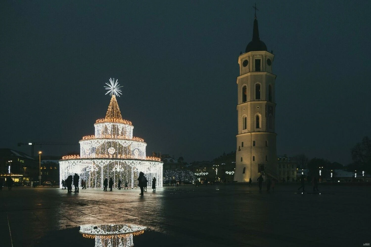 Katedros aikštė, Kalėdinė eglutė 2022 m. Vladimiro Ivanovo (VŽ) nuotr.