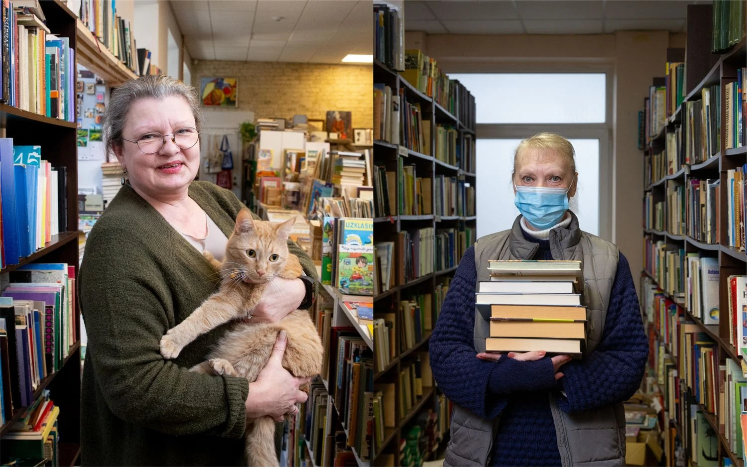 Gintarė Liočienė, knygyno „Keistoteka“ įkūrėja (kairėje), Goda Viktorija Zakšauskienė, knygyno „Knygavisiems.lt“ savininkė.  VŽ koliažas

